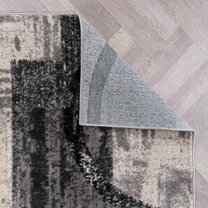 Tapis circulaire abstrait en polypropylène fabriqué à la machine, de la World Rug Gallery