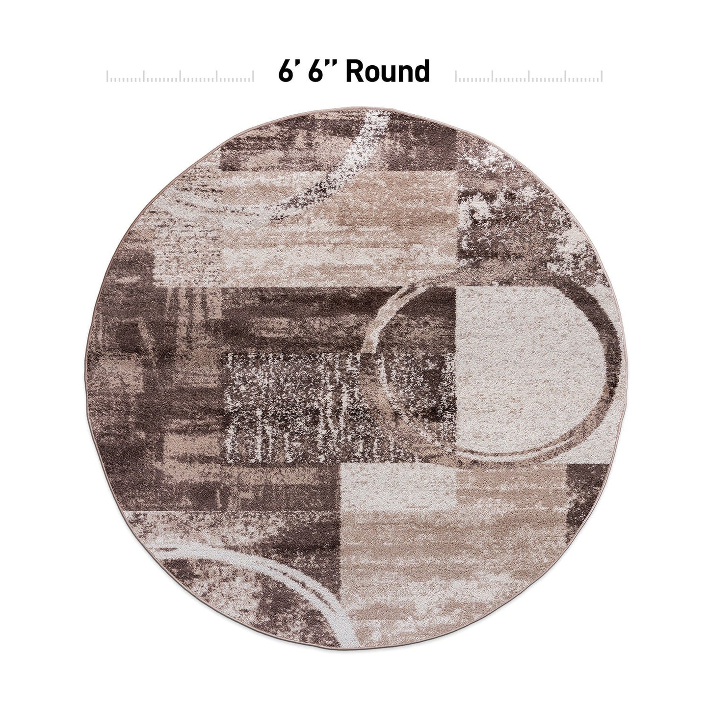 Tapis circulaire abstrait en polypropylène fabriqué à la machine, de la World Rug Gallery