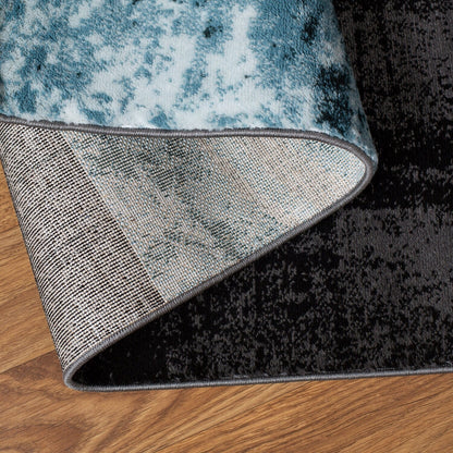 Tapis circulaire abstrait en polypropylène fabriqué à la machine, de la World Rug Gallery