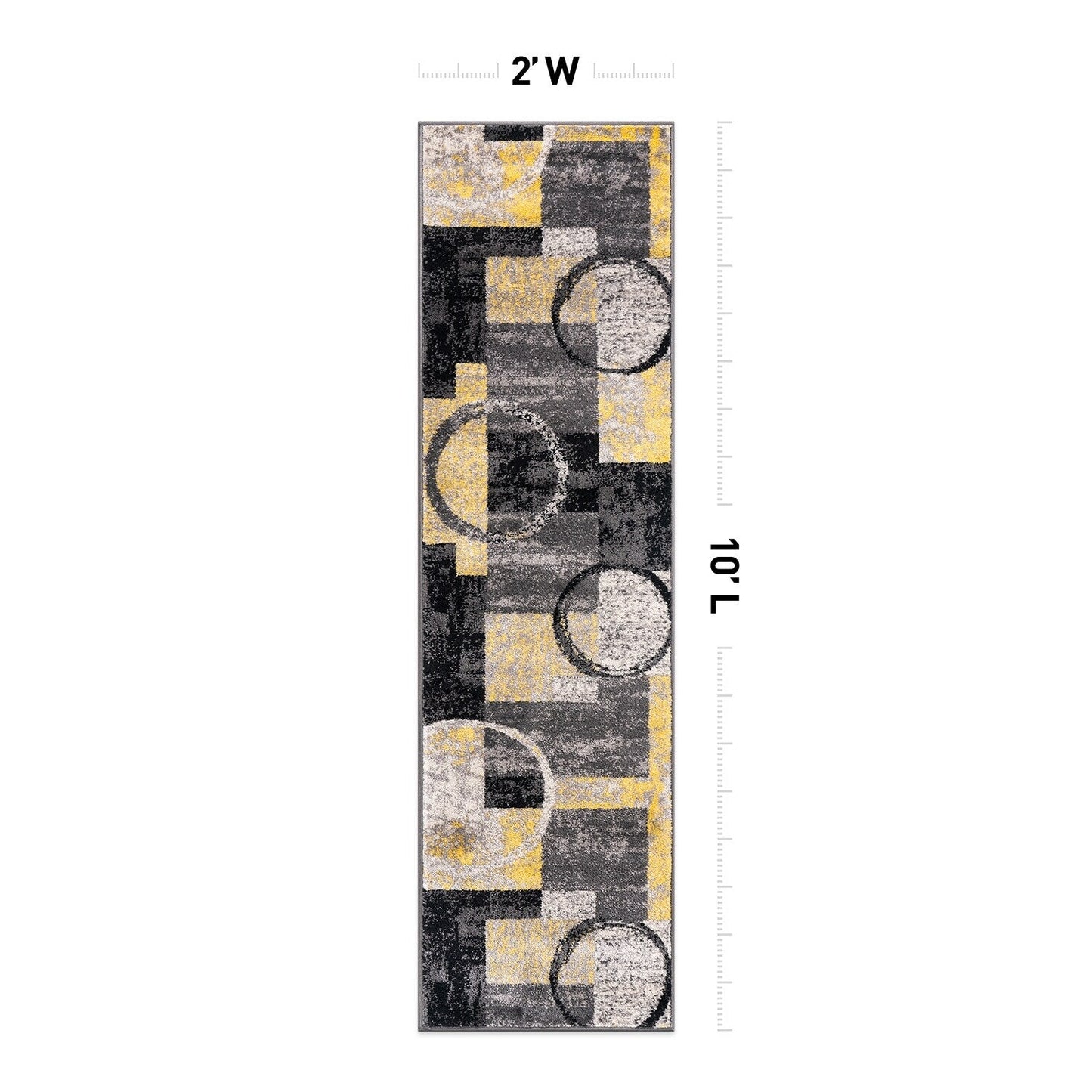 Tapis circulaire abstrait en polypropylène fabriqué à la machine, de la World Rug Gallery