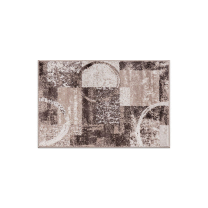 Tapis circulaire abstrait en polypropylène fabriqué à la machine, de la World Rug Gallery