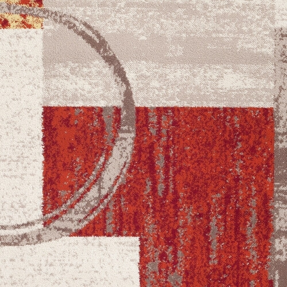 Tapis circulaire abstrait en polypropylène fabriqué à la machine, de la World Rug Gallery