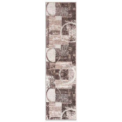 Tapis circulaire abstrait en polypropylène fabriqué à la machine, de la World Rug Gallery