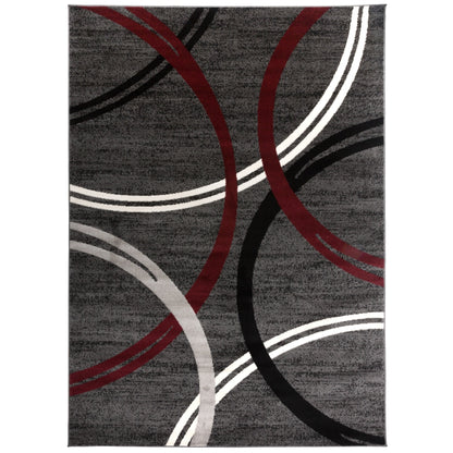 Tapis contemporain à motifs abstraits de cercles de la World Rug Gallery