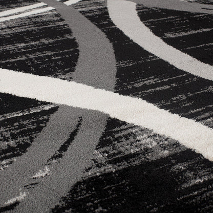 Tapis contemporain à motifs abstraits de cercles de la World Rug Gallery