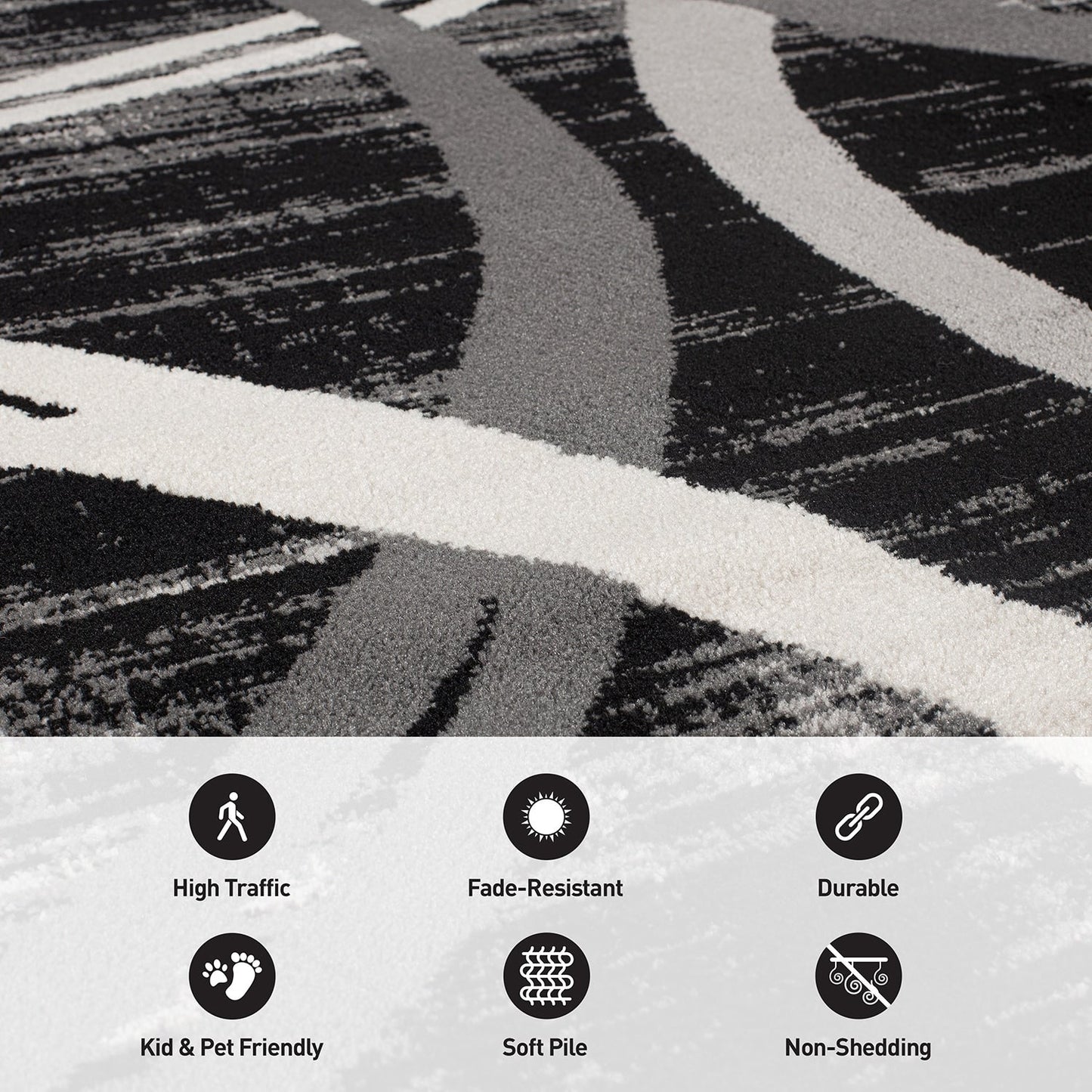 Tapis contemporain à motifs abstraits de cercles de la World Rug Gallery