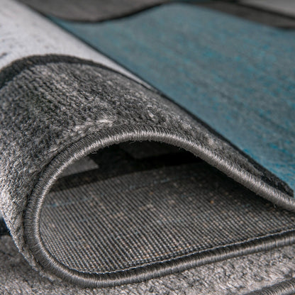 Tapis contemporain moderne à blocs de couleurs en boîte de la World Rug Gallery