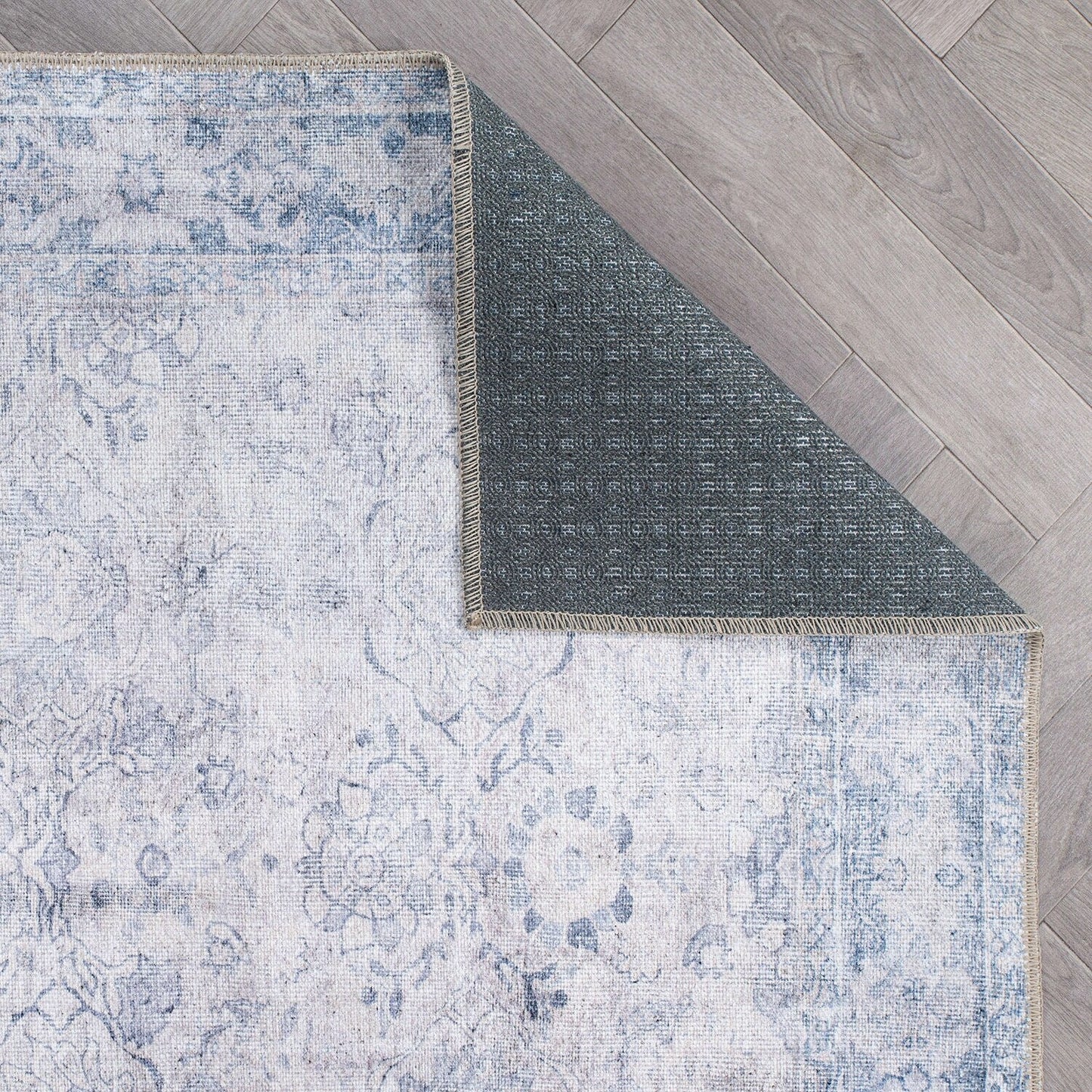 Tapis de transition World Rug Gallery, style vintage, antidérapant, lavable en machine, avec bordures