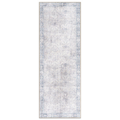 Tapis de transition World Rug Gallery, style vintage, antidérapant, lavable en machine, avec bordures