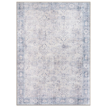 Tapis de transition World Rug Gallery, style vintage, antidérapant, lavable en machine, avec bordures
