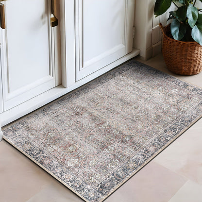 Tapis antidérapant lavable en machine, style vintage, World Rug Gallery
