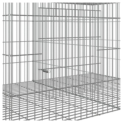 Cage à lapins à 3 panneaux en fer galvanisé
